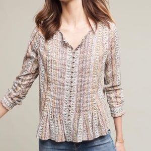 Anthropologie Maeve Gelise Floral Long Sleeve